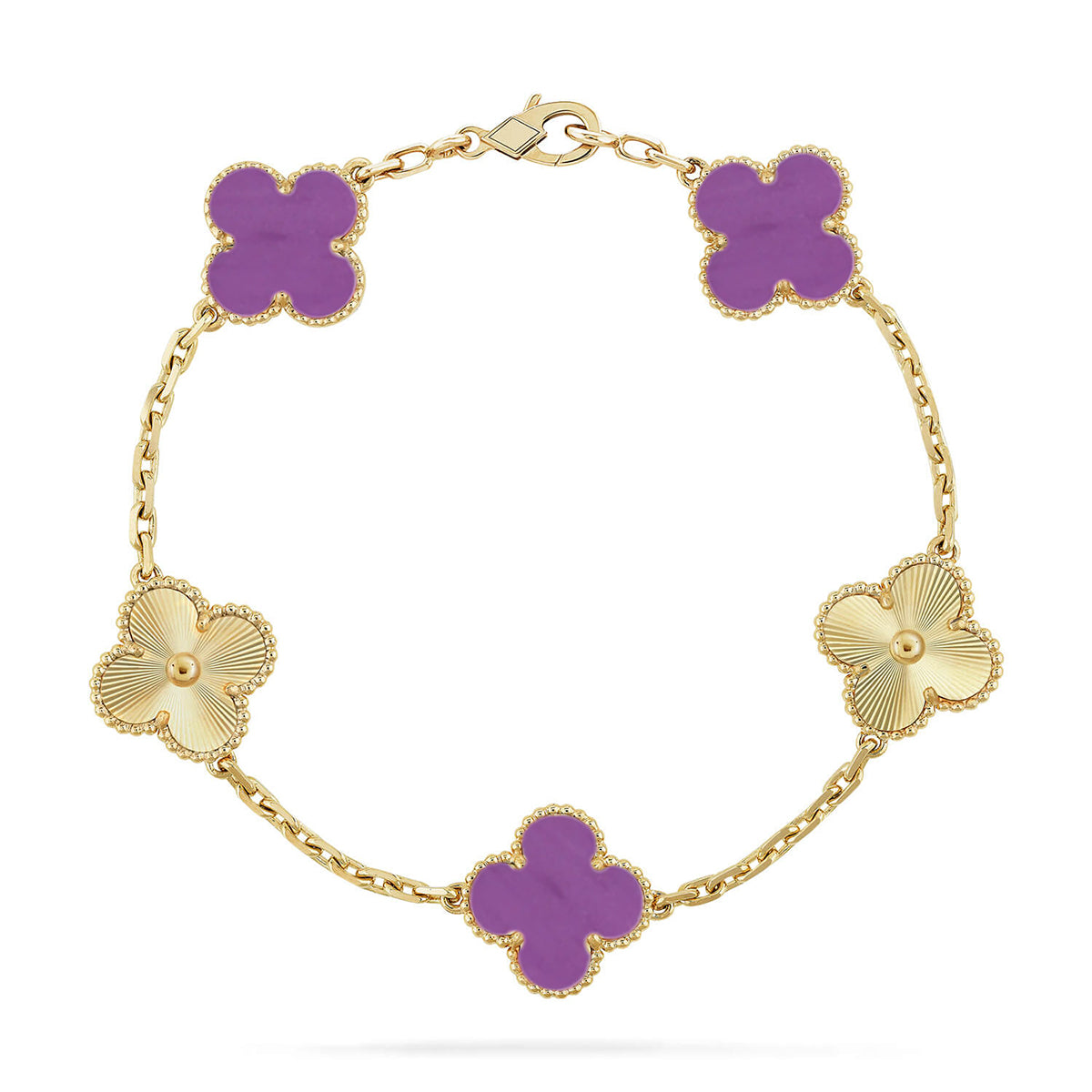 [⭐Seralia] CLOVER 5 MOTIF VIOLET BRACELET COLLECTION