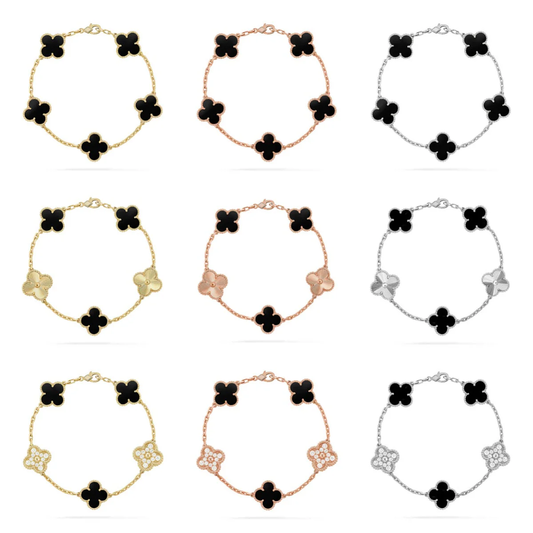 [⭐Seralia] CLOVER 5 MOTIF ONYXS BRACELET COLLECTION