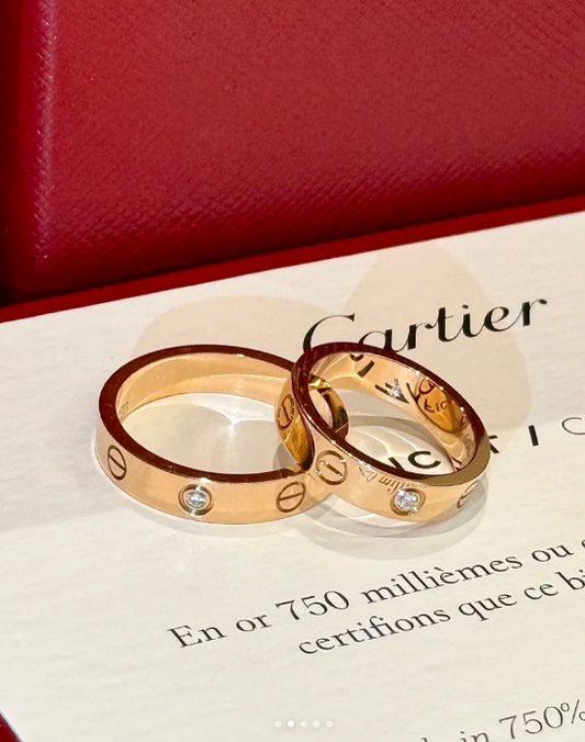 [⭐Seralia]LOVE RING 4MM 1 DIAMOND