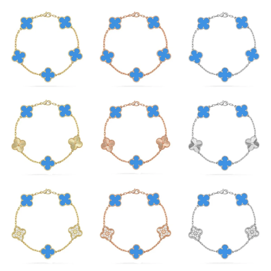 [⭐Seralia] CLOVER 5 MOTIF BLUE AGATE BRACELET COLLECTION