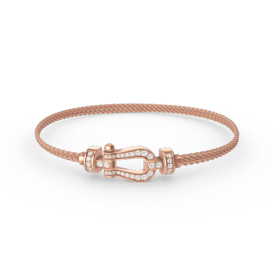 [⭐Seralia]FORCE SMALL HORSESHOE  DIAMOND CHAIN ROPE BRACELET