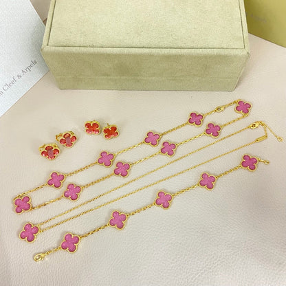 [⭐Seralia]CLOVER 10 MOTIFS  NEW BUBBLE PINK ENAMEL