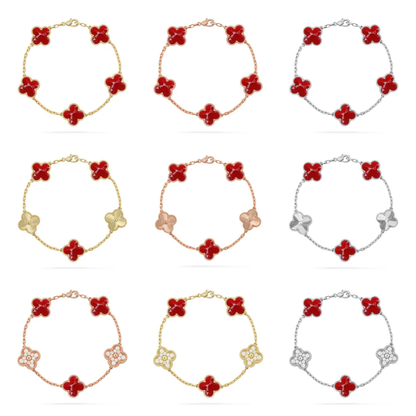 [⭐Seralia]CLOVER 5 MOTIF RED PATTERN BRACELET COLLECTION