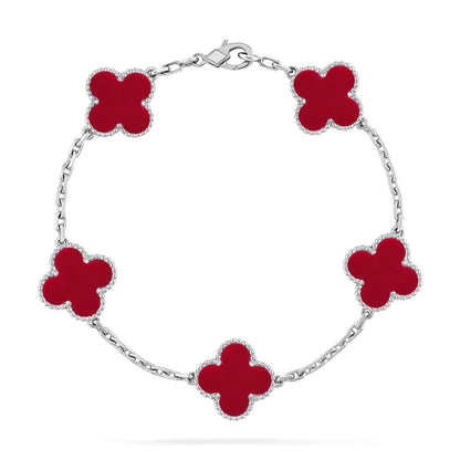 [⭐Seralia] CLOVER 5 MOTIF RED CORNELIAN BRACELET COLLECTION