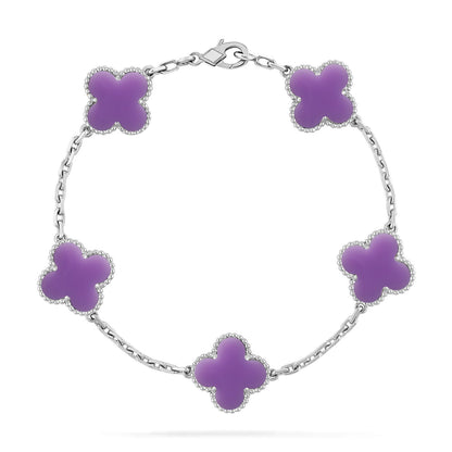 [⭐Seralia]CLOVER 5 MOTIF LIGHT PURPLE BRACELET COLLECTION