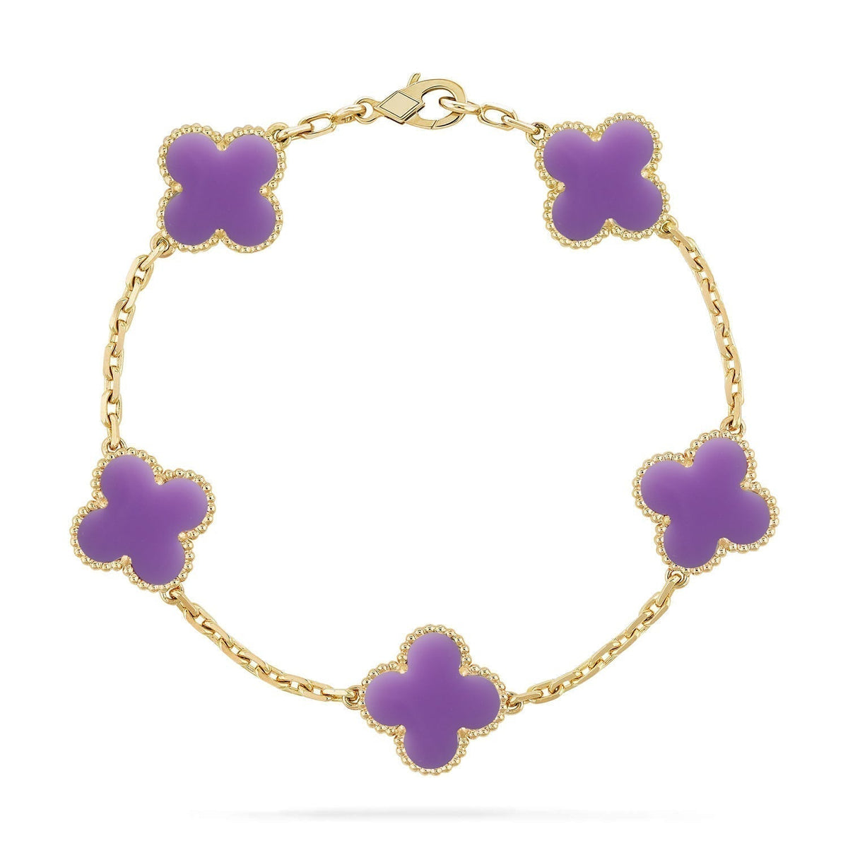 [⭐Seralia]CLOVER 5 MOTIF LIGHT PURPLE BRACELET COLLECTION