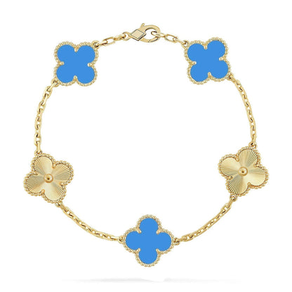 [⭐Seralia] CLOVER 5 MOTIF BLUE AGATE BRACELET COLLECTION