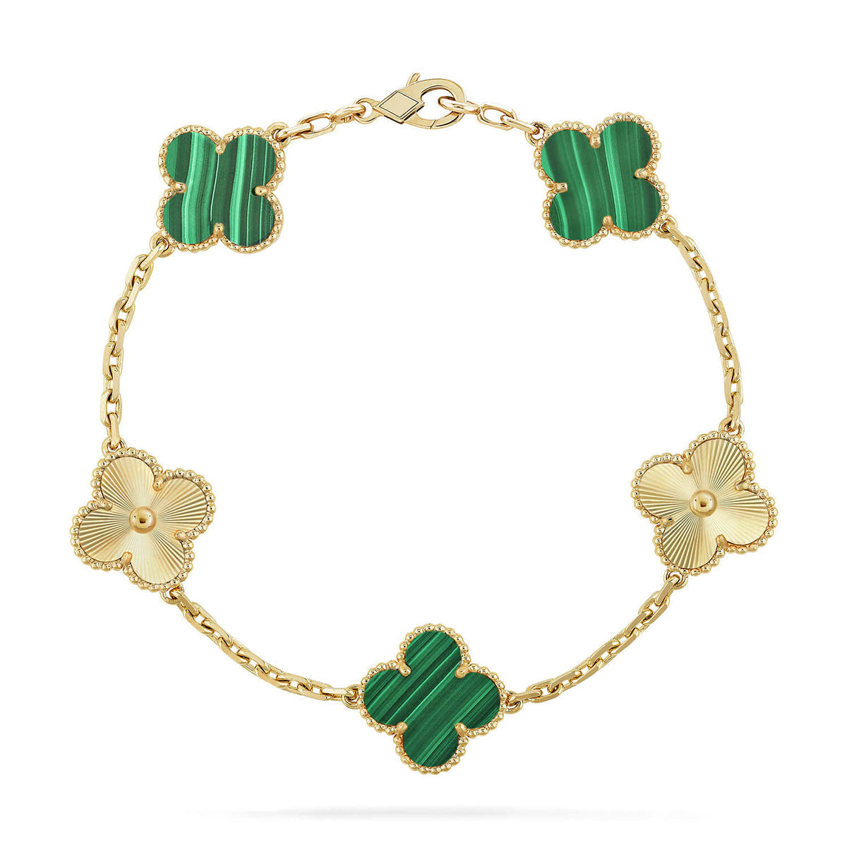 [⭐Seralia] CLOVER 5 MOTIF MALACHITE BRACELET COLLECTION