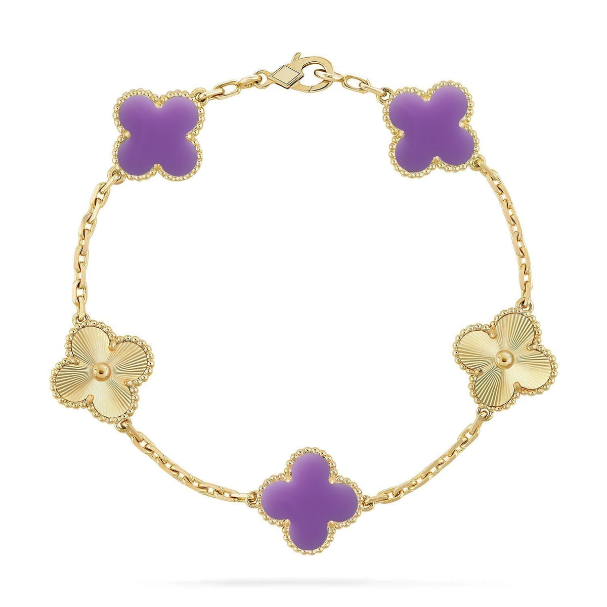 [⭐Seralia]CLOVER 5 MOTIF LIGHT PURPLE BRACELET COLLECTION