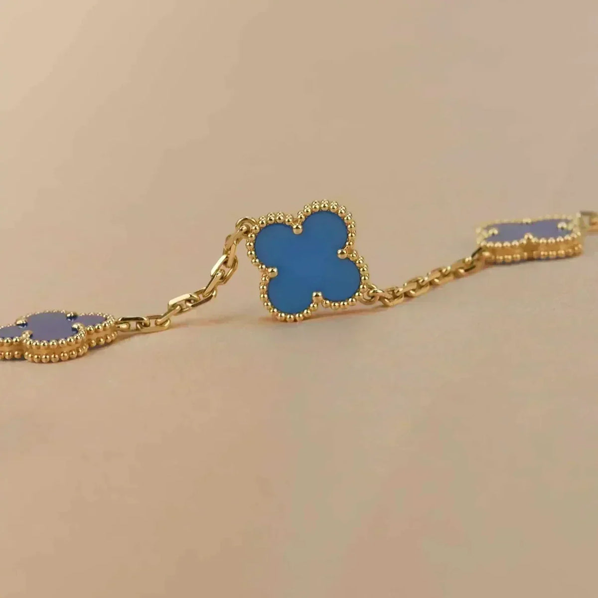[⭐Seralia] CLOVER 5 MOTIF BLUE AGATE BRACELET COLLECTION