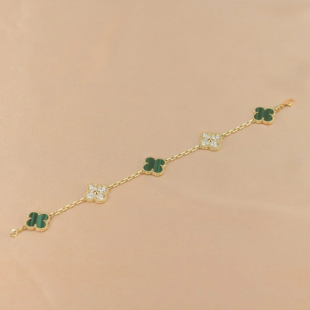 [⭐Seralia] CLOVER 5 MOTIF MALACHITE BRACELET COLLECTION