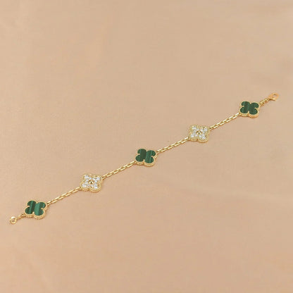 [⭐Seralia] CLOVER 5 MOTIF MALACHITE BRACELET COLLECTION