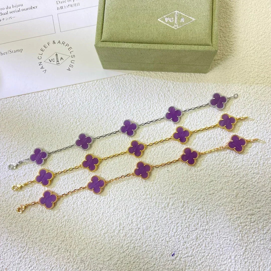 [⭐Seralia] CLOVER 5 MOTIF VIOLET BRACELET COLLECTION