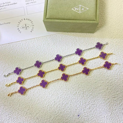 [⭐Seralia] CLOVER 5 MOTIF VIOLET BRACELET COLLECTION