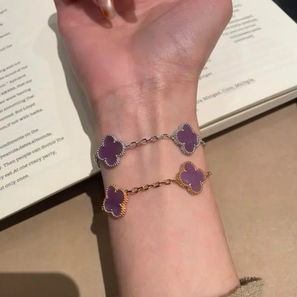 [⭐Seralia] CLOVER 5 MOTIF VIOLET BRACELET COLLECTION