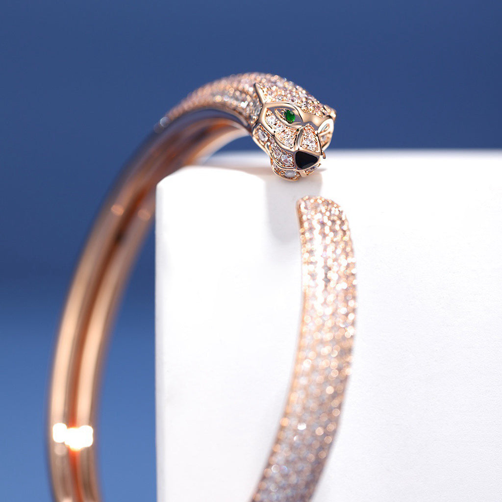 [⭐Seralia]PANTHERE FULL DIAMOND OPEN BRACELET