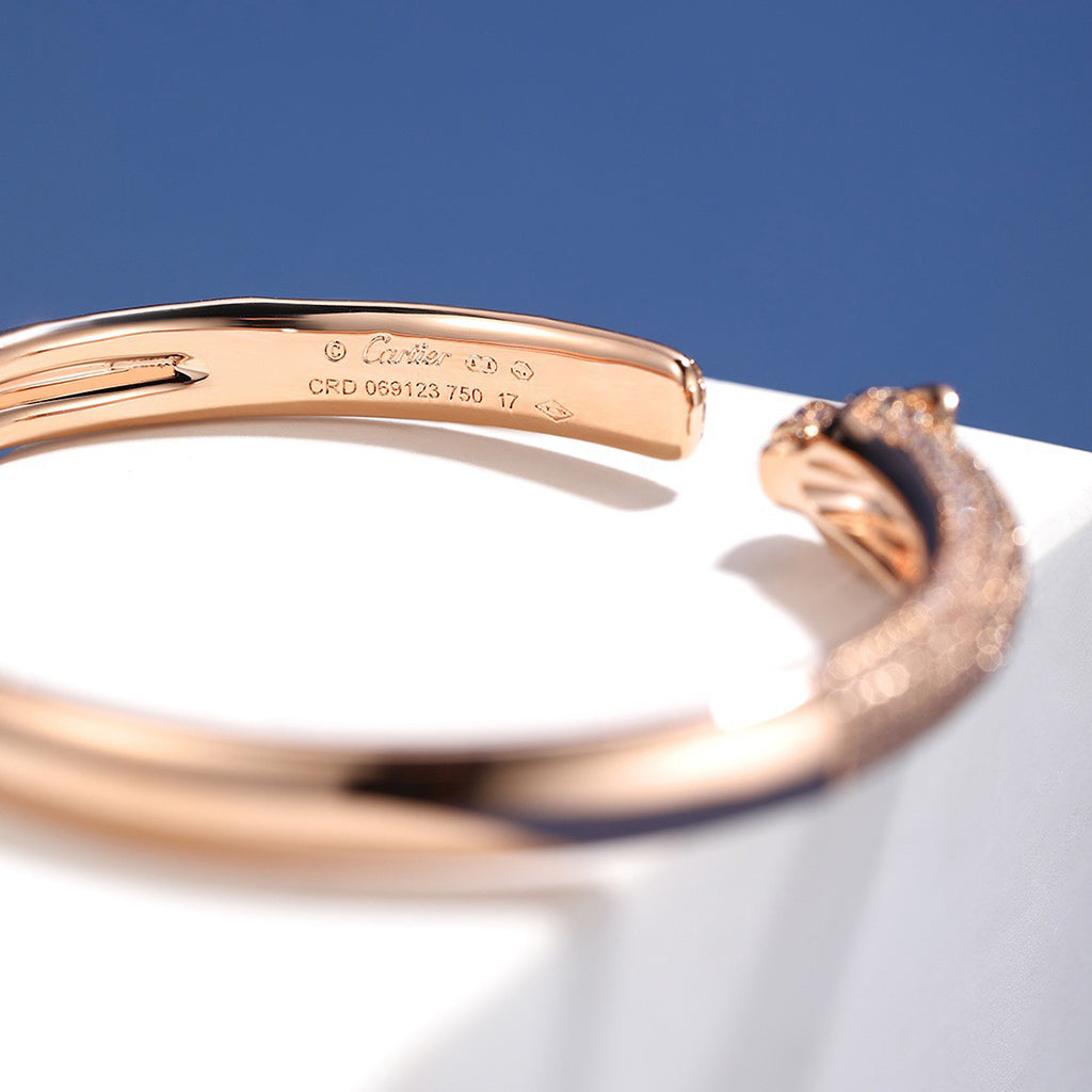 [⭐Seralia]PANTHERE FULL DIAMOND OPEN BRACELET