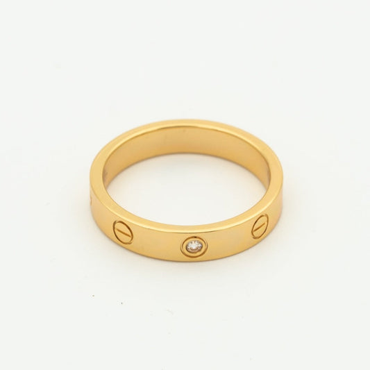 [⭐Seralia]LOVE RING 4MM 1 DIAMOND PINK GOLD