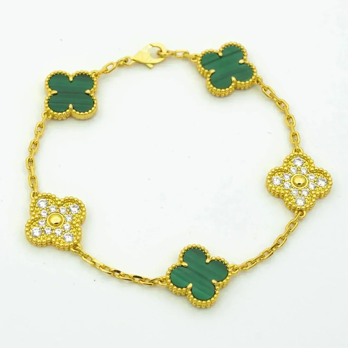 [⭐Seralia] CLOVER 5 MOTIF MALACHITE BRACELET COLLECTION