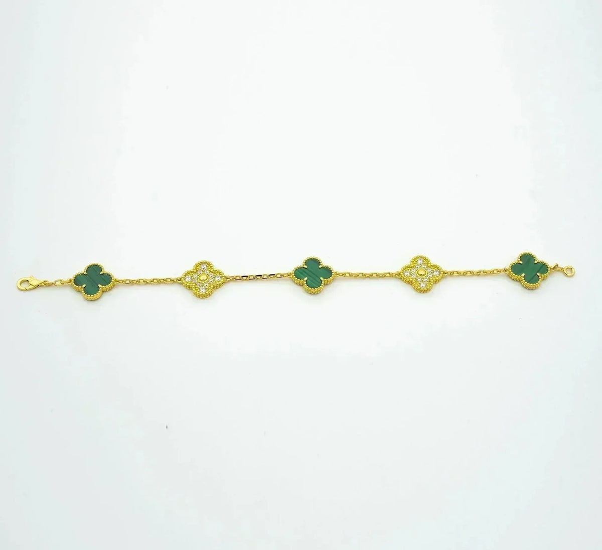 [⭐Seralia] CLOVER 5 MOTIF MALACHITE BRACELET COLLECTION