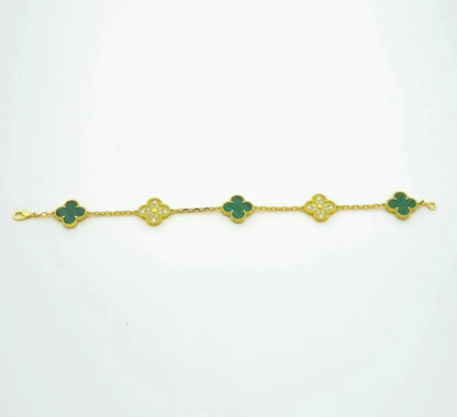 [⭐Seralia] CLOVER 5 MOTIF MALACHITE BRACELET COLLECTION