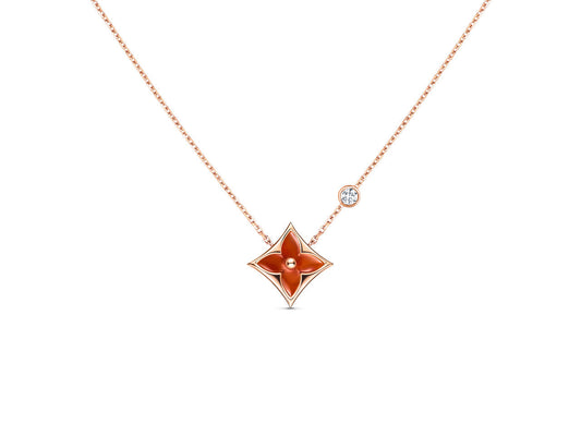 [⭐Seralia]STAR NECKLACE PINK GOLD 1 DIAMOND