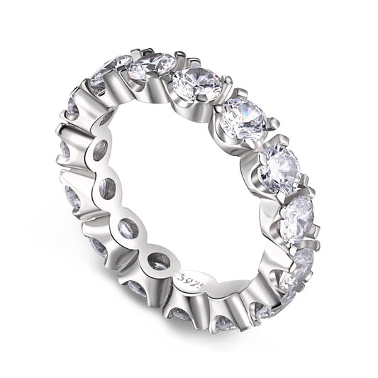 [Lucky Jewelry]Eternity Round Cut Tennis Ring