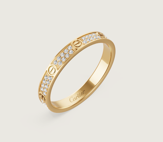 [⭐Seralia]LOVE RING 2.6mm-wide full-diamond ring Gold