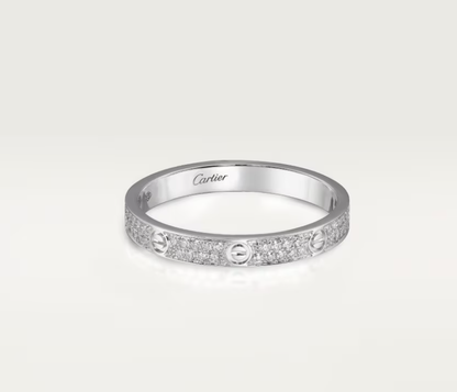 [⭐Seralia]LOVE RING 2.6mm-wide full-diamond ring silver