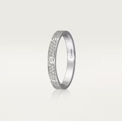 [⭐Seralia]LOVE RING 2.6mm-wide full-diamond ring silver