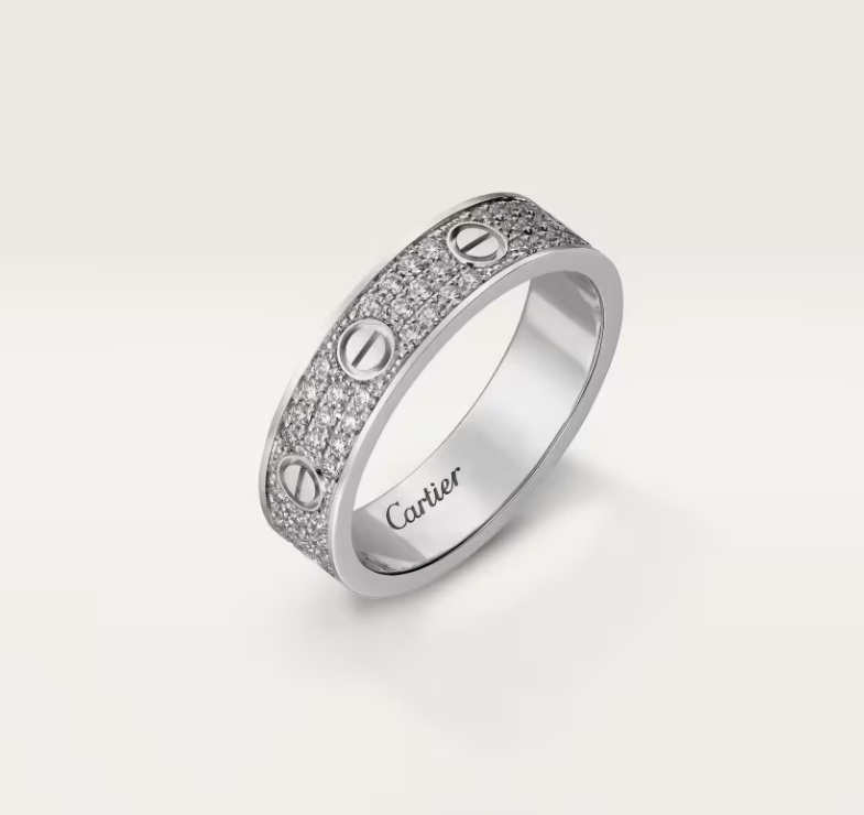 [⭐Seralia]LOVE RING 4mm-wide full-diamond ring silver