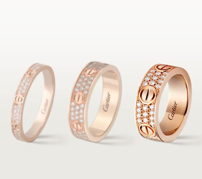 [⭐Seralia]LOVE RING 6.5mm-wide full-diamond ring Rose Gold