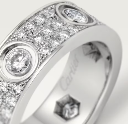 [⭐Seralia]LOVE RING 6.5MM Full Diamond, 6 Major Diamonds Silver