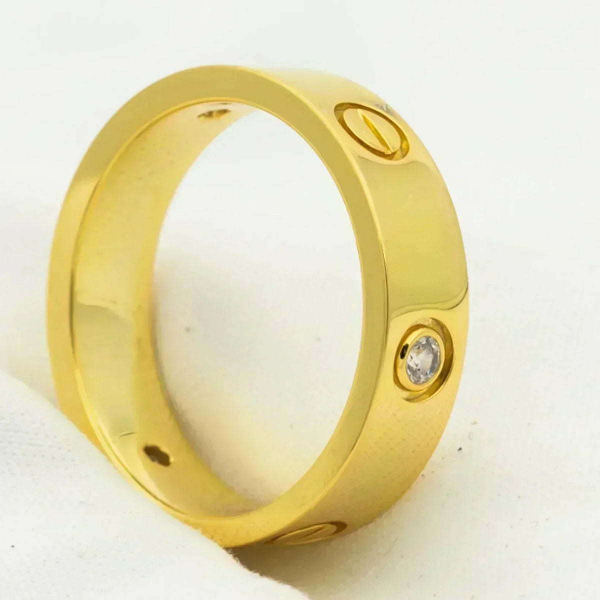 [⭐Seralia]LOVE RING 5.5MM 3 DIAMONDS GOLD