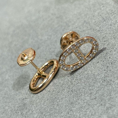 [⭐Seralia]HM FULL DIAMOND PIG NOSE STUD EARRINGS