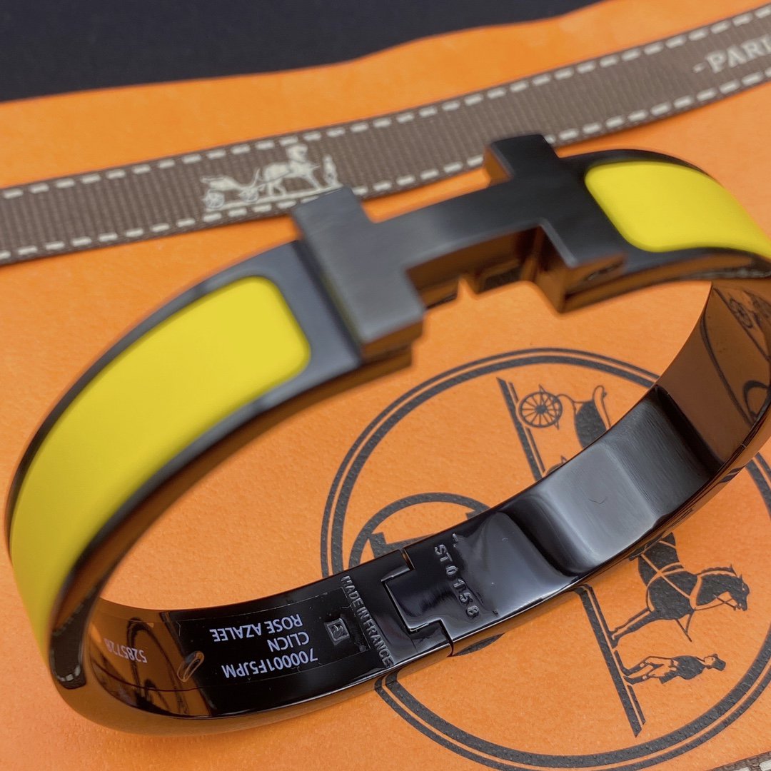 [⭐Seralia]CLIC HM SO BLACK YELLOW BRACELET
