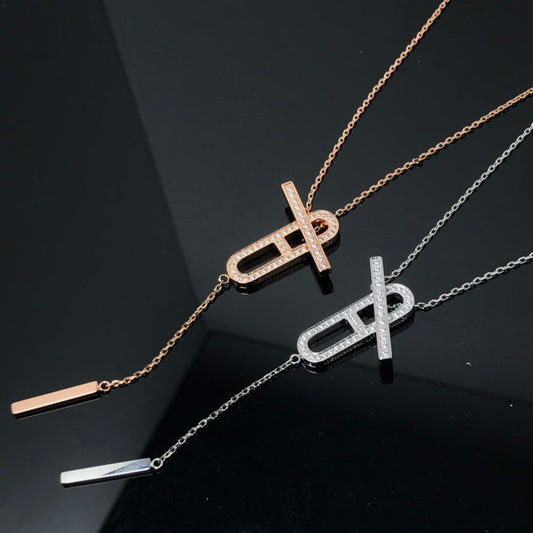 [⭐Seralia]HM NECKLACE PLATINUM ROSE GOLD DIAMOND