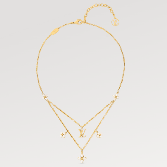 [⭐Seralia]FLOWERGRAM GOLD MOP DOUBLE ROW NECKLACE