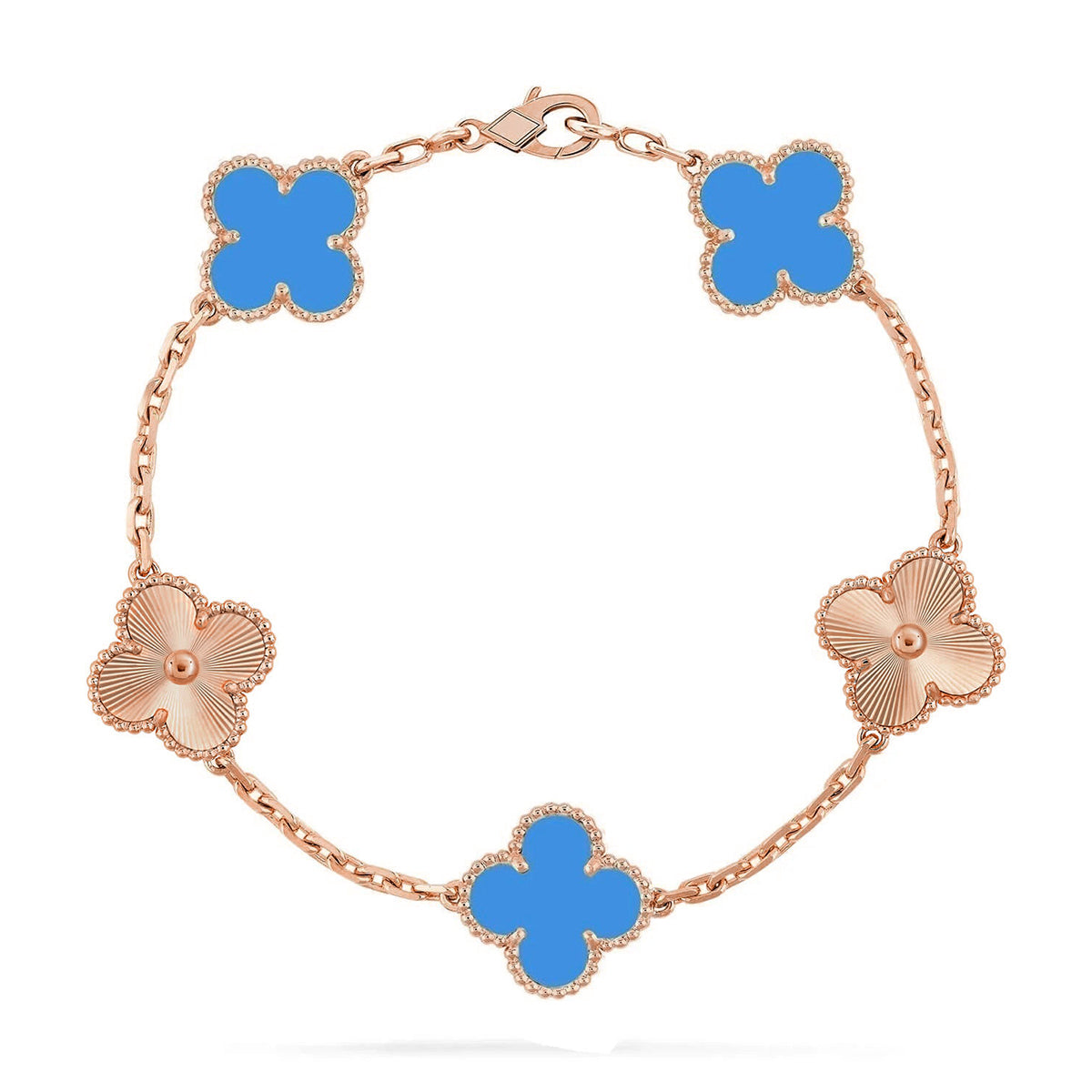 [⭐Seralia] CLOVER 5 MOTIF BLUE AGATE BRACELET COLLECTION