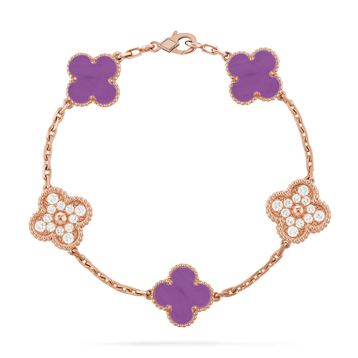 [⭐Seralia] CLOVER 5 MOTIF VIOLET BRACELET COLLECTION