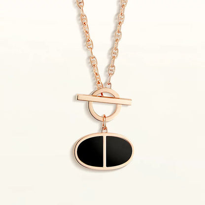 [⭐Seralia]CHAINE VERSO BLACK CERAMIC NECKLACE