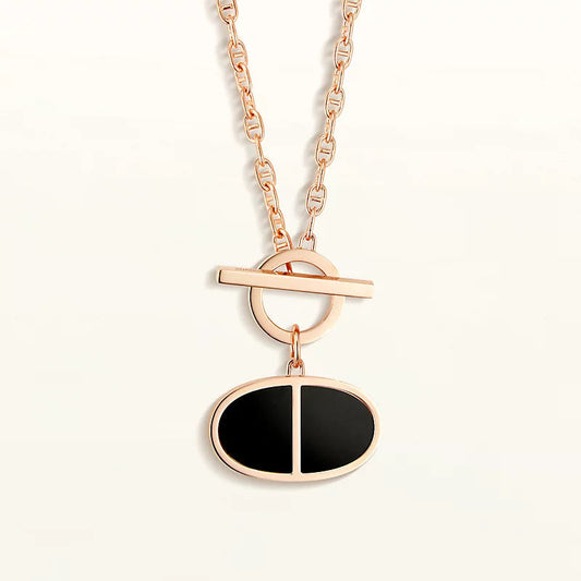 [⭐Seralia]CHAINE VERSO BLACK CERAMIC NECKLACE