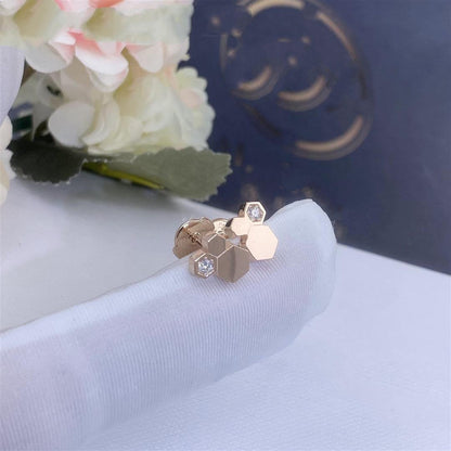 [⭐Seralia]BEE LOVE PINK GOLD DIAMOND EARRINGS