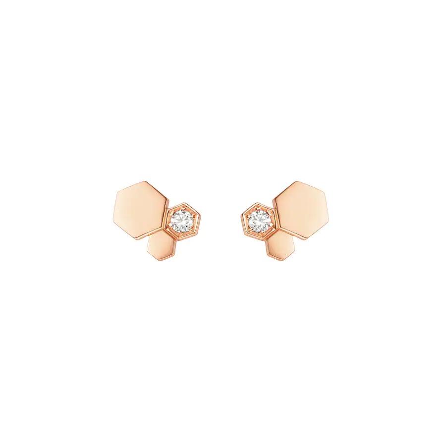[⭐Seralia]BEE LOVE PINK GOLD DIAMOND EARRINGS