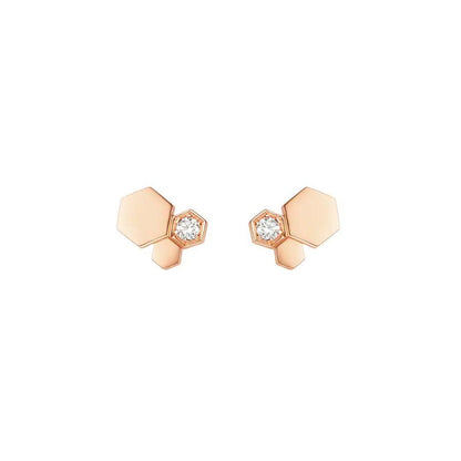 [⭐Seralia]BEE LOVE PINK GOLD DIAMOND EARRINGS