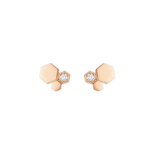 [⭐Seralia]BEE LOVE PINK GOLD DIAMOND EARRINGS
