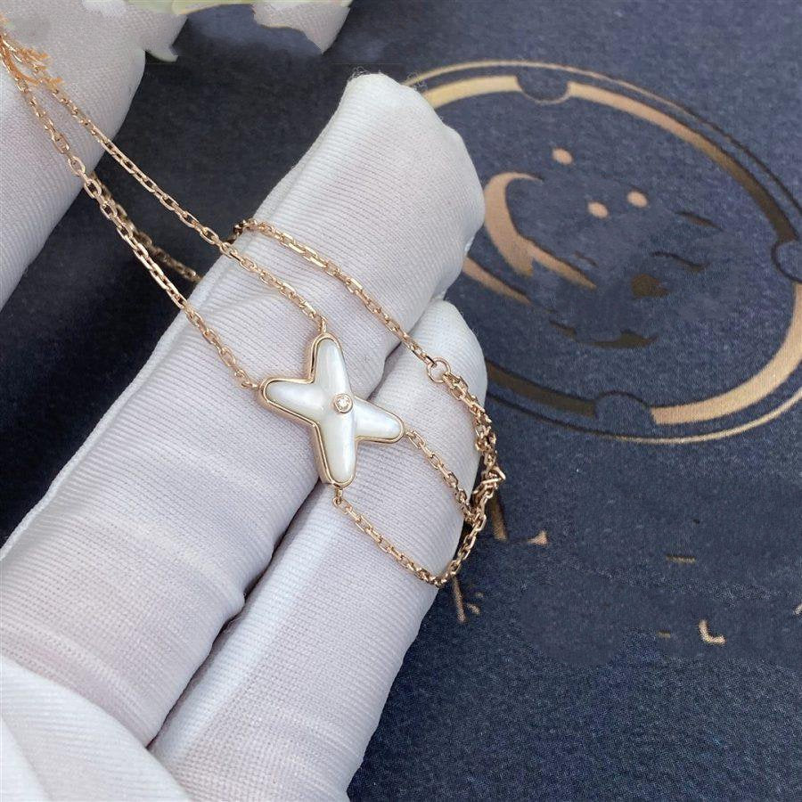 [⭐Seralia]JEUX BRACELET WHITE MOP PINK GOLD 1 DIAMOND