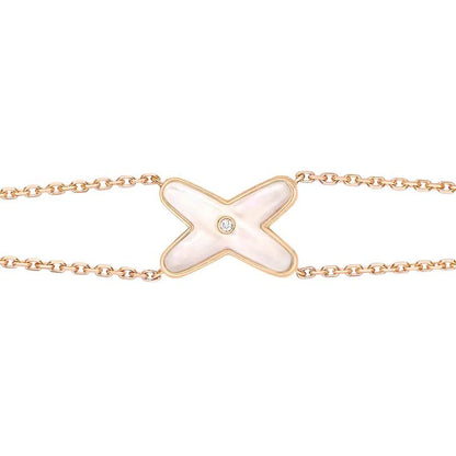 [⭐Seralia]JEUX BRACELET WHITE MOP PINK GOLD 1 DIAMOND