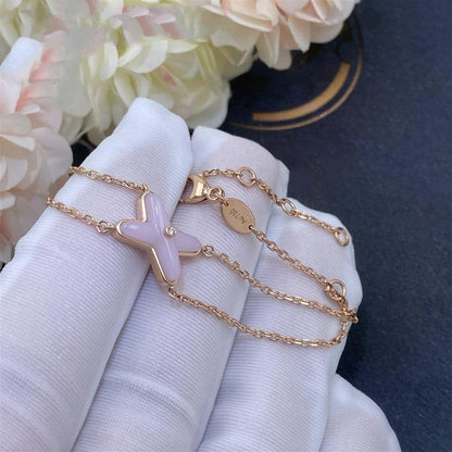 [⭐Seralia]JEUX BRACELET PINK MOP PINK GOLD 1 DIAMOND