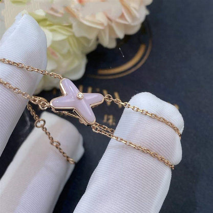 [⭐Seralia]JEUX BRACELET PINK MOP PINK GOLD 1 DIAMOND